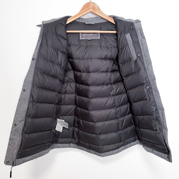 Eddie Bauer Weather Edge 650 Down Gray Hooded Parka Coat Women's Size XS - Picture 9 of 14